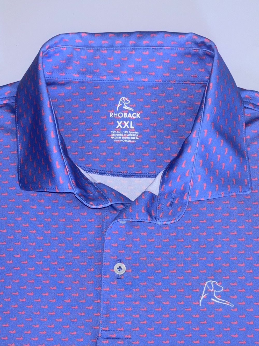 Rhoback Men’s “The Lobster” Performance Polo Shirt Athletic Casual Pullover XXL